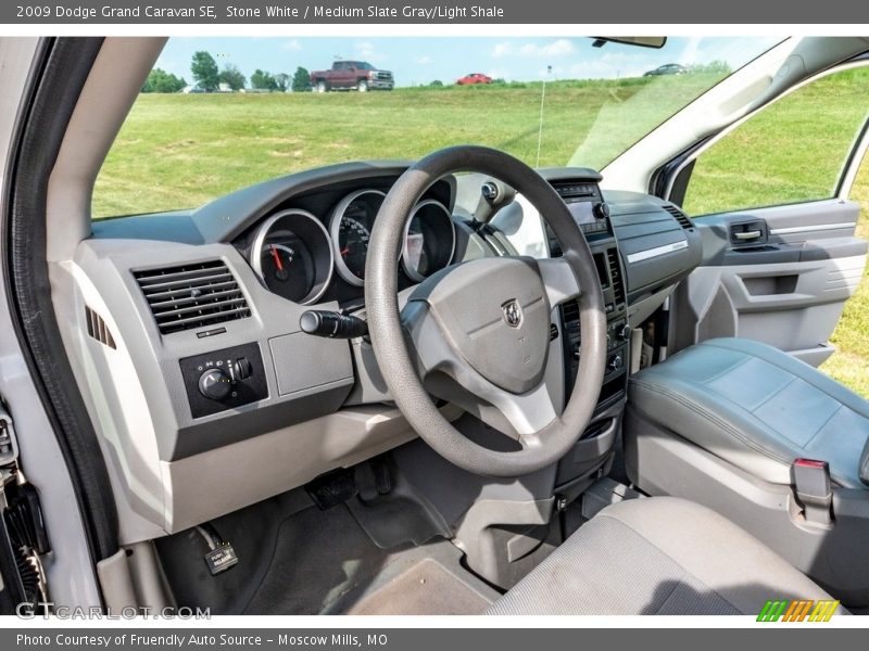 Stone White / Medium Slate Gray/Light Shale 2009 Dodge Grand Caravan SE