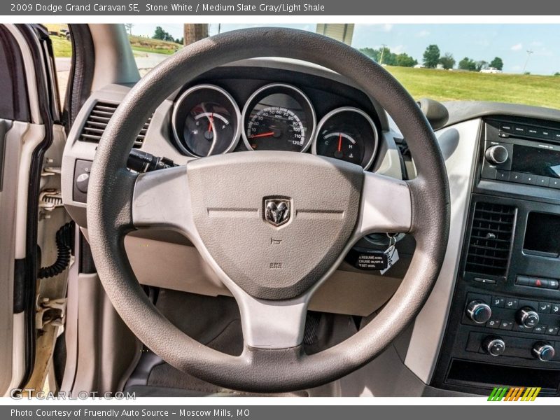 Stone White / Medium Slate Gray/Light Shale 2009 Dodge Grand Caravan SE