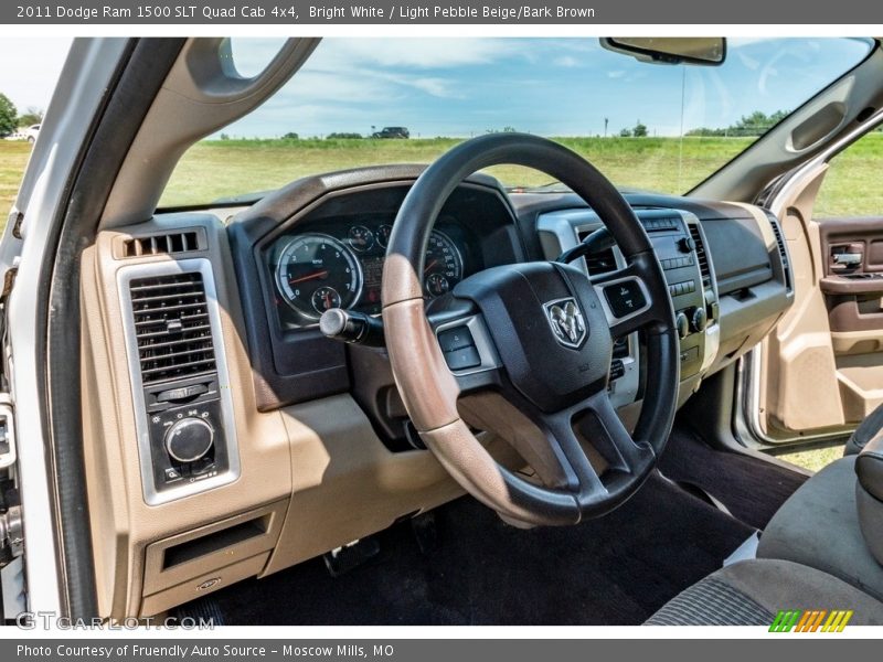 Bright White / Light Pebble Beige/Bark Brown 2011 Dodge Ram 1500 SLT Quad Cab 4x4