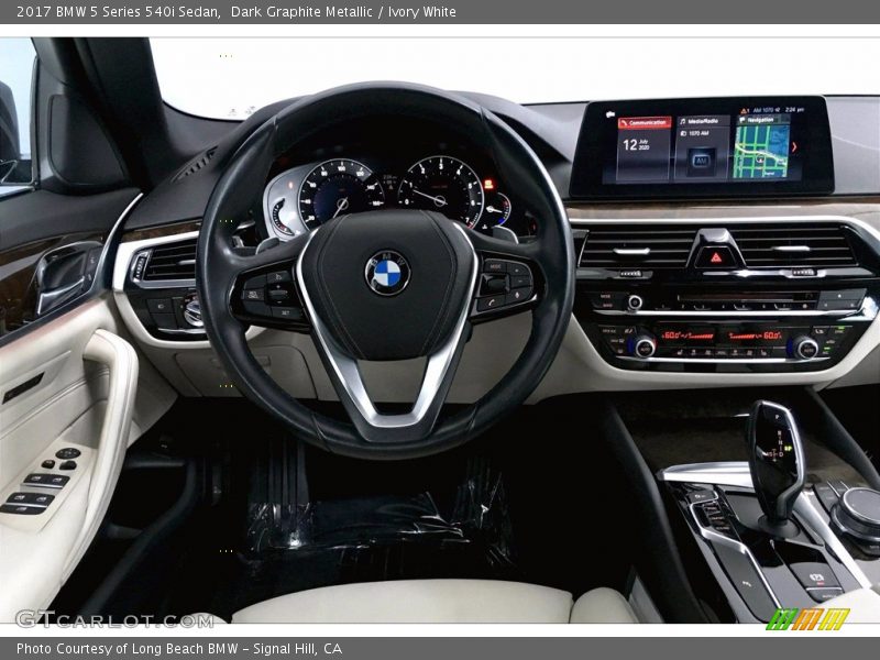 Dark Graphite Metallic / Ivory White 2017 BMW 5 Series 540i Sedan