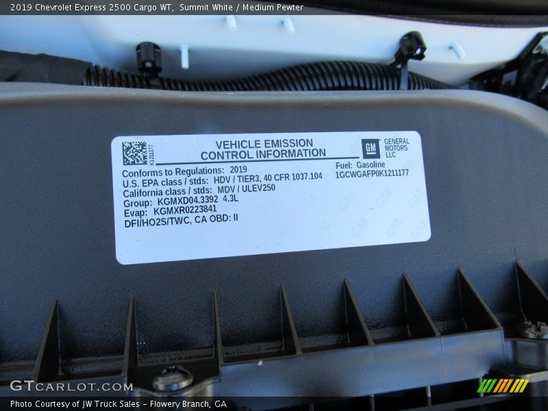 Summit White / Medium Pewter 2019 Chevrolet Express 2500 Cargo WT