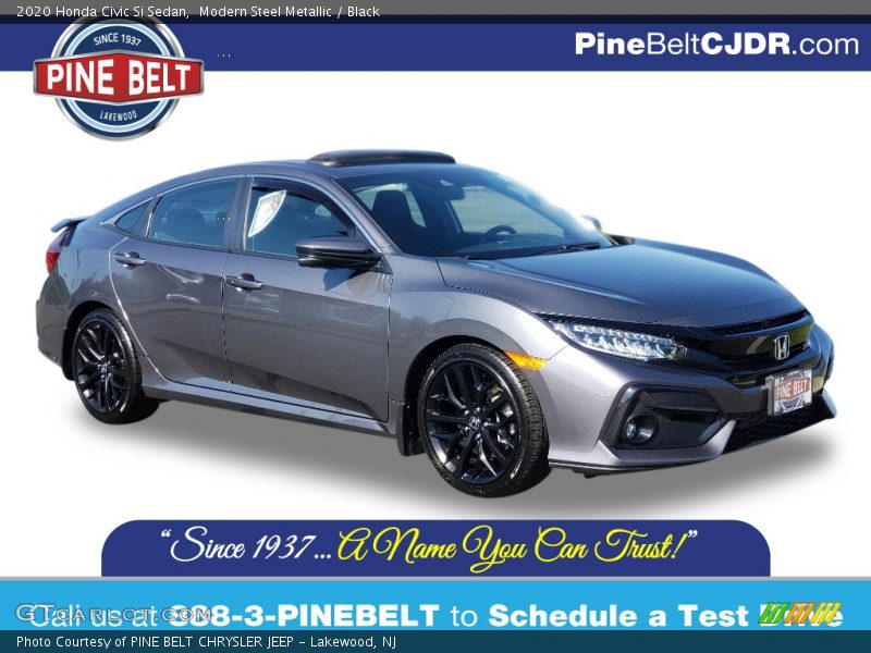 Modern Steel Metallic / Black 2020 Honda Civic Si Sedan