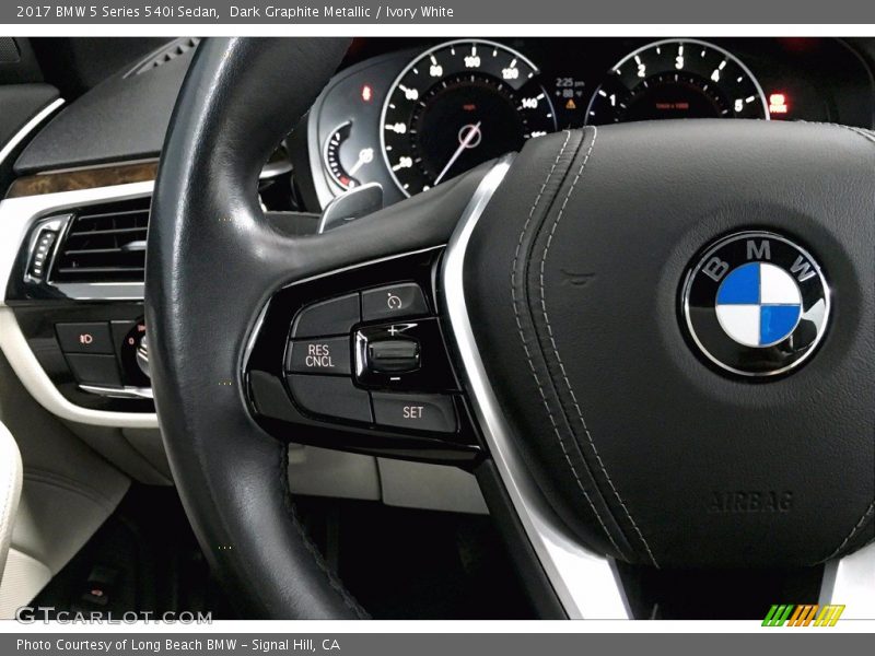 Dark Graphite Metallic / Ivory White 2017 BMW 5 Series 540i Sedan
