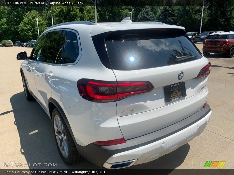 Alpine White / Black 2020 BMW X5 xDrive40i