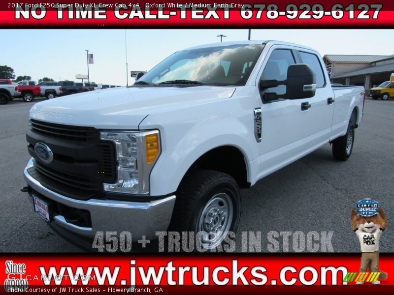 Oxford White / Medium Earth Gray 2017 Ford F250 Super Duty XL Crew Cab 4x4