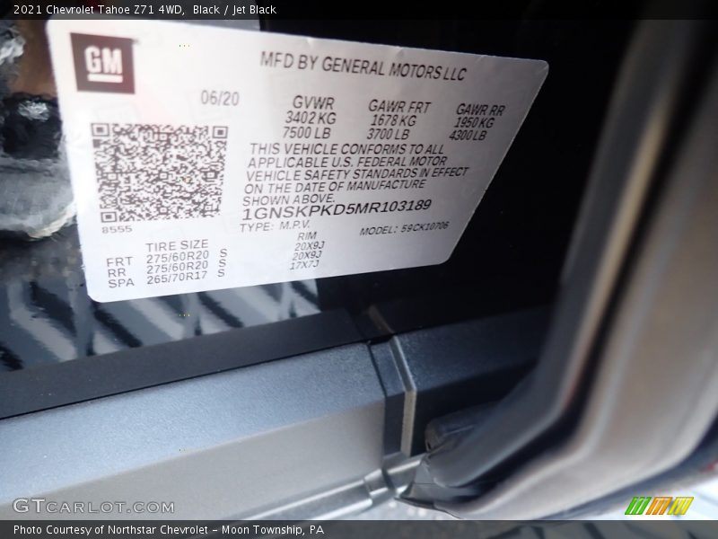 Black / Jet Black 2021 Chevrolet Tahoe Z71 4WD