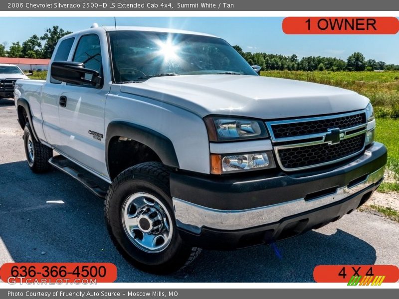 Summit White / Tan 2006 Chevrolet Silverado 2500HD LS Extended Cab 4x4