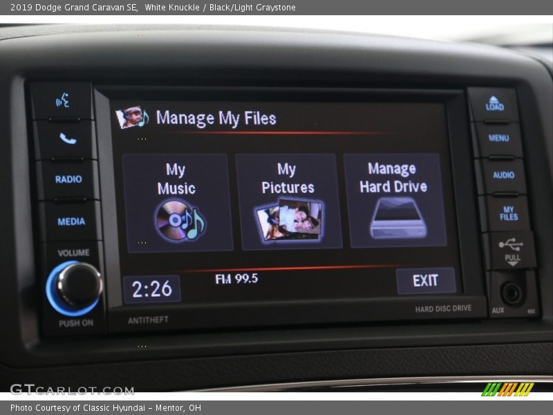 White Knuckle / Black/Light Graystone 2019 Dodge Grand Caravan SE