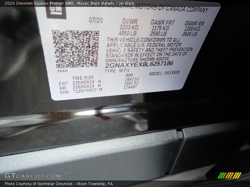 Mosaic Black Metallic / Jet Black 2020 Chevrolet Equinox Premier AWD