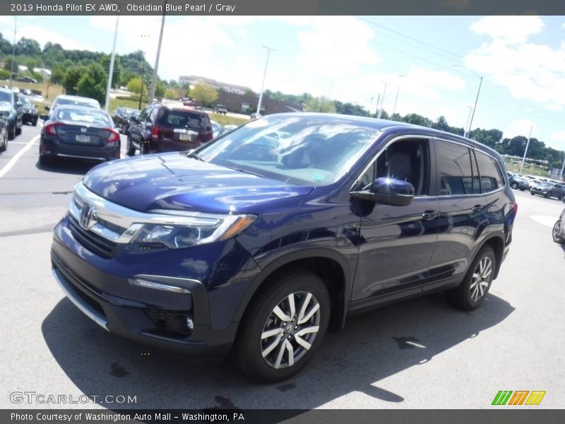 Obsidian Blue Pearl / Gray 2019 Honda Pilot EX AWD