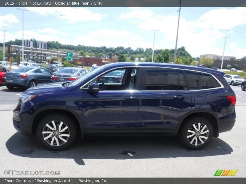 Obsidian Blue Pearl / Gray 2019 Honda Pilot EX AWD