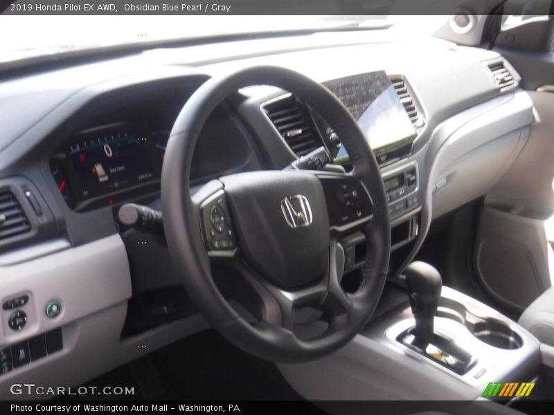 Obsidian Blue Pearl / Gray 2019 Honda Pilot EX AWD