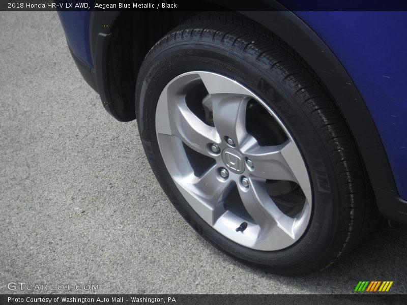 Aegean Blue Metallic / Black 2018 Honda HR-V LX AWD