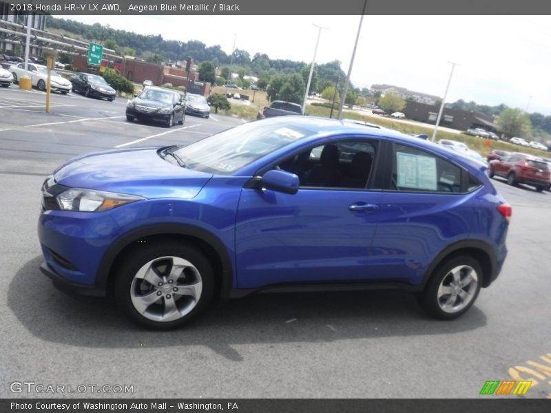 Aegean Blue Metallic / Black 2018 Honda HR-V LX AWD