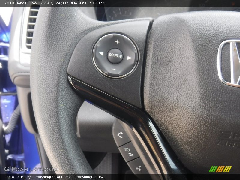 Aegean Blue Metallic / Black 2018 Honda HR-V LX AWD