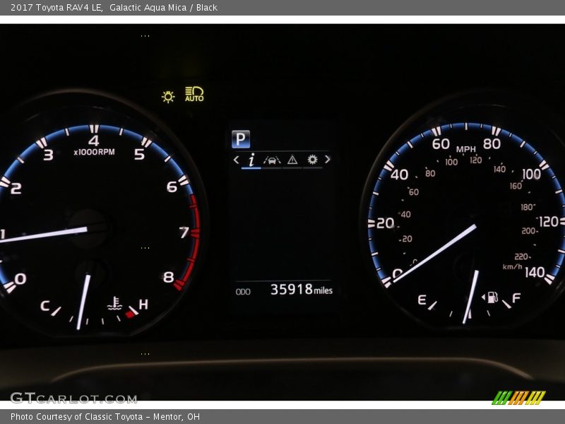 Galactic Aqua Mica / Black 2017 Toyota RAV4 LE