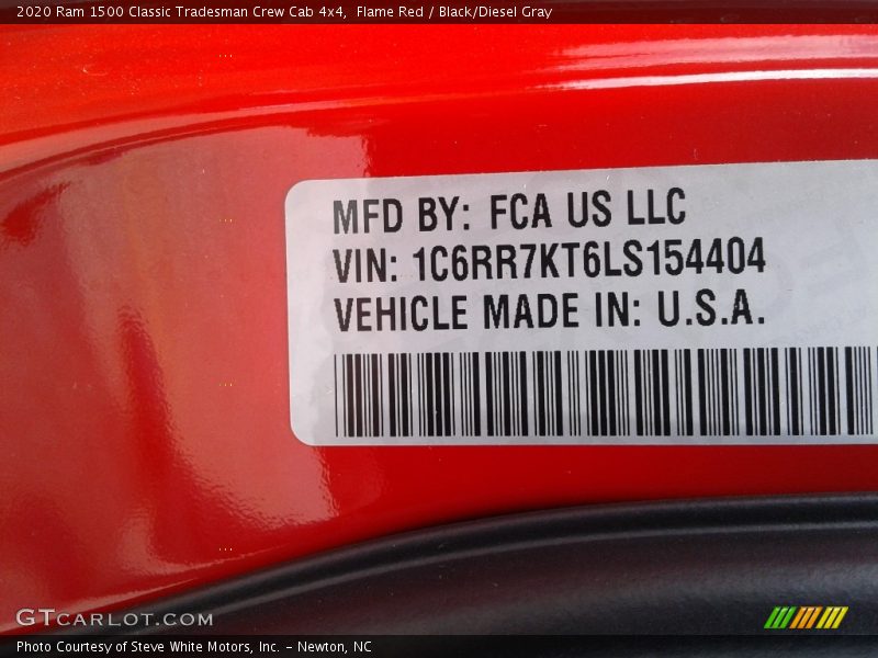 Flame Red / Black/Diesel Gray 2020 Ram 1500 Classic Tradesman Crew Cab 4x4