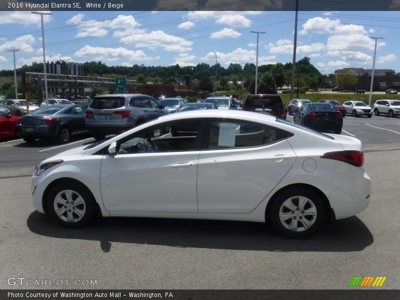 White / Beige 2016 Hyundai Elantra SE
