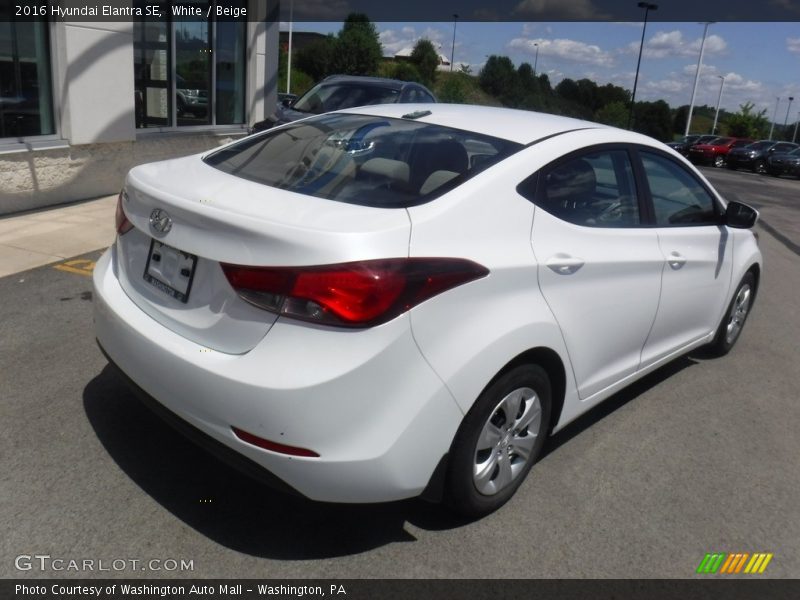 White / Beige 2016 Hyundai Elantra SE