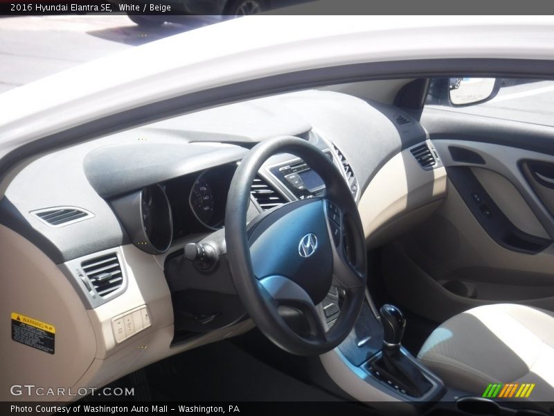 White / Beige 2016 Hyundai Elantra SE