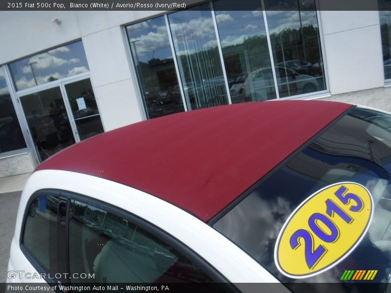 Bianco (White) / Avorio/Rosso (Ivory/Red) 2015 Fiat 500c Pop