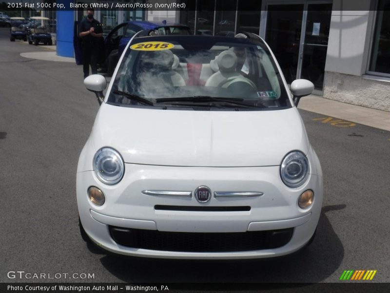 Bianco (White) / Avorio/Rosso (Ivory/Red) 2015 Fiat 500c Pop