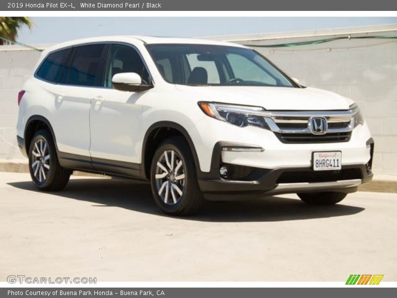 White Diamond Pearl / Black 2019 Honda Pilot EX-L