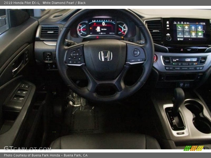 White Diamond Pearl / Black 2019 Honda Pilot EX-L