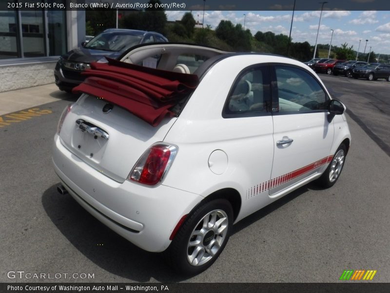 Bianco (White) / Avorio/Rosso (Ivory/Red) 2015 Fiat 500c Pop