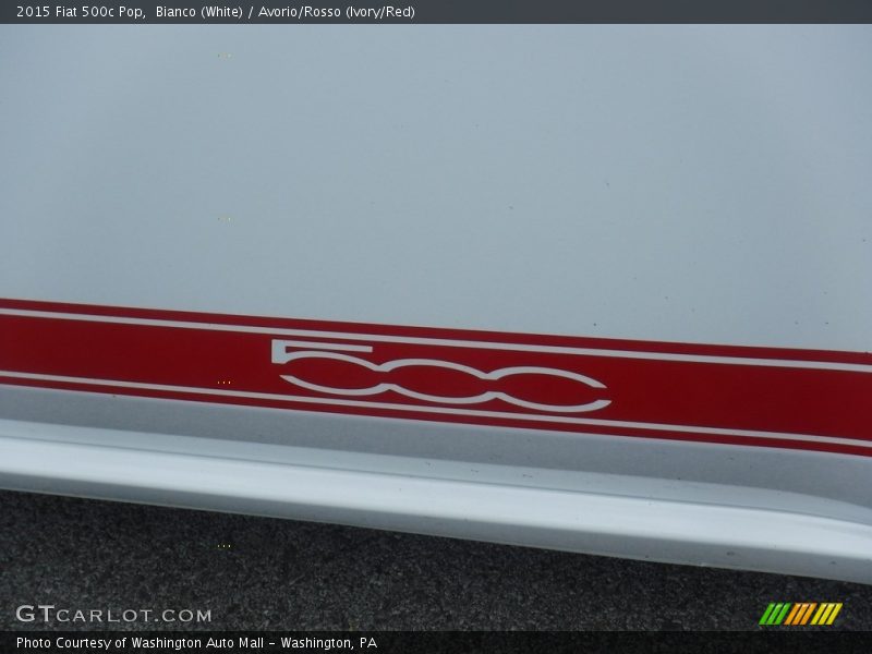 Bianco (White) / Avorio/Rosso (Ivory/Red) 2015 Fiat 500c Pop