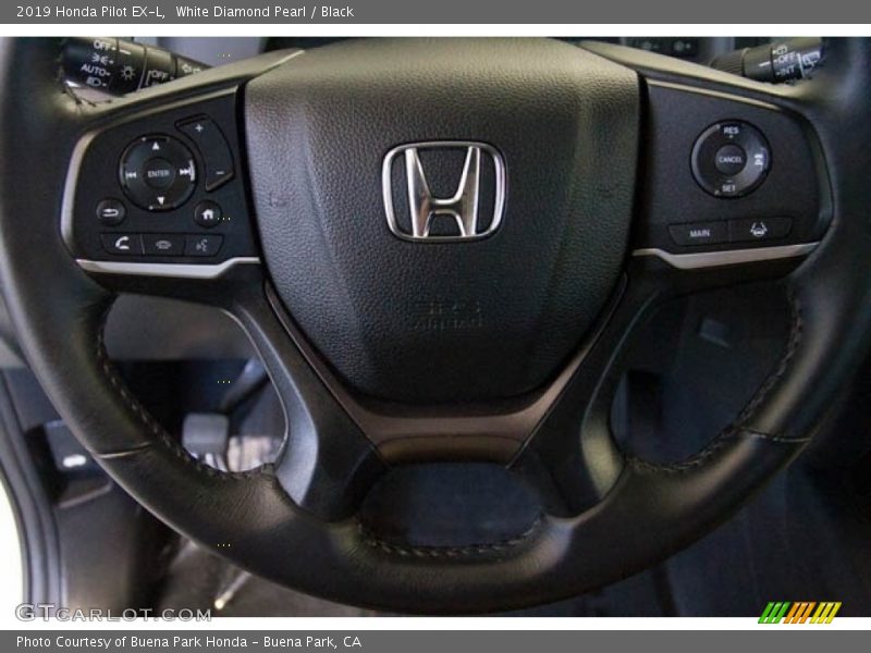 White Diamond Pearl / Black 2019 Honda Pilot EX-L