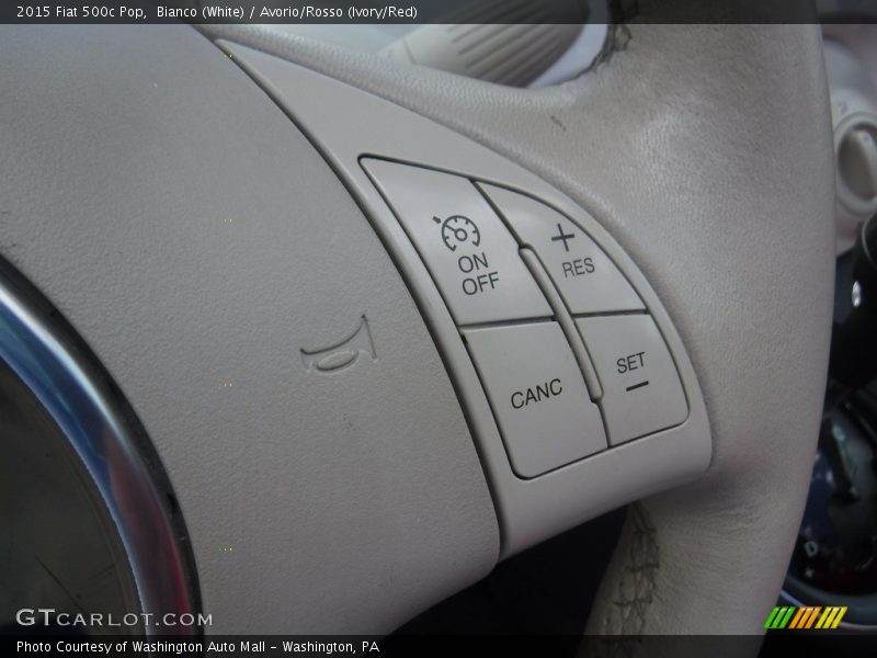 Bianco (White) / Avorio/Rosso (Ivory/Red) 2015 Fiat 500c Pop