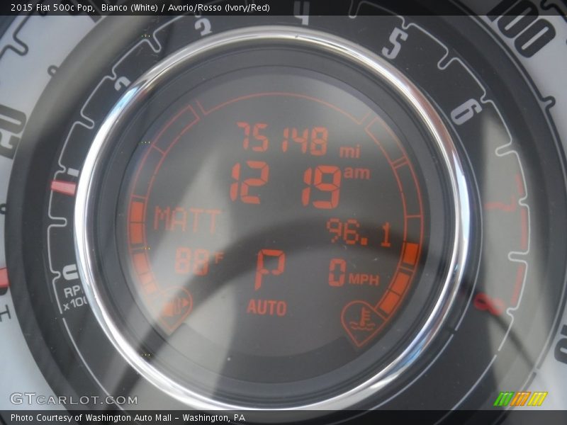 Bianco (White) / Avorio/Rosso (Ivory/Red) 2015 Fiat 500c Pop