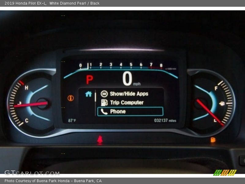 White Diamond Pearl / Black 2019 Honda Pilot EX-L