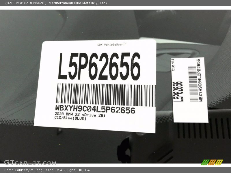 2020 X2 sDrive28i Mediterranean Blue Metallic Color Code C10