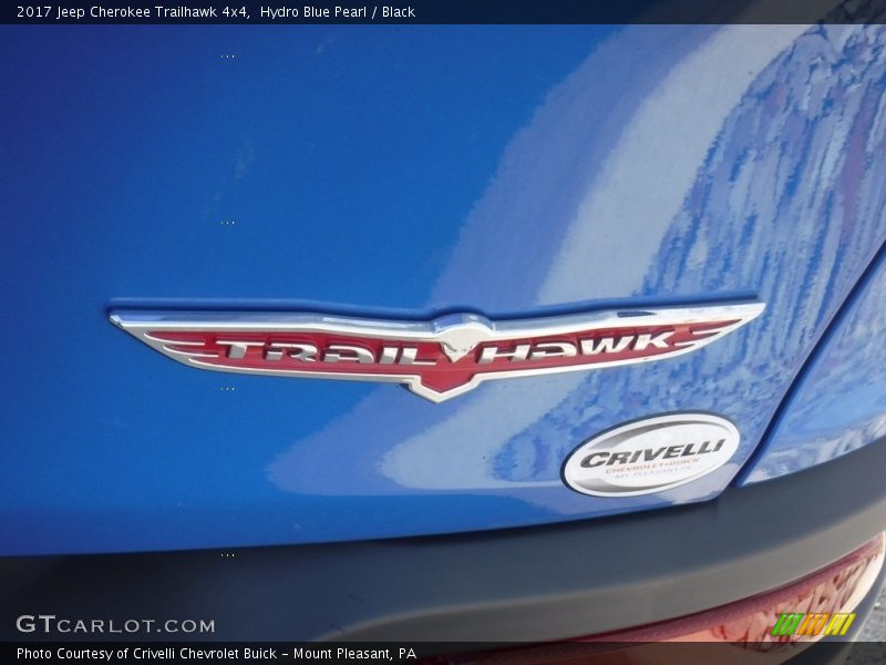 Hydro Blue Pearl / Black 2017 Jeep Cherokee Trailhawk 4x4