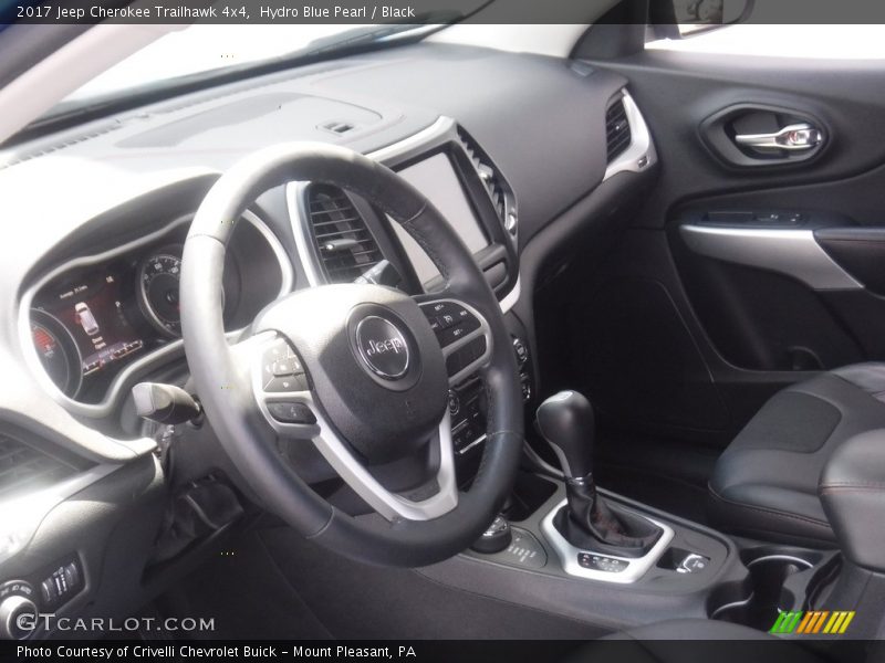 Hydro Blue Pearl / Black 2017 Jeep Cherokee Trailhawk 4x4
