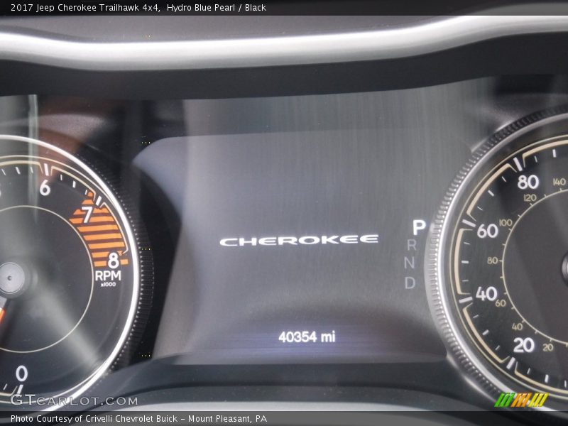 Hydro Blue Pearl / Black 2017 Jeep Cherokee Trailhawk 4x4