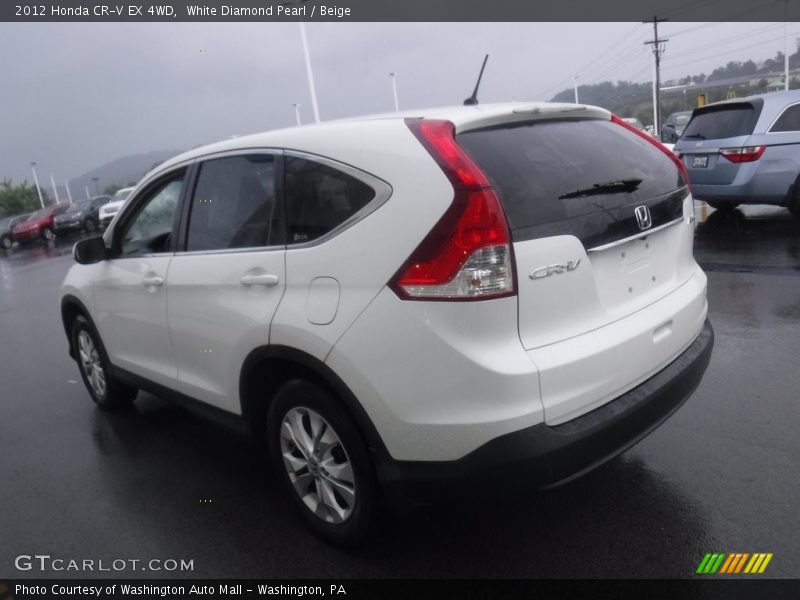 White Diamond Pearl / Beige 2012 Honda CR-V EX 4WD