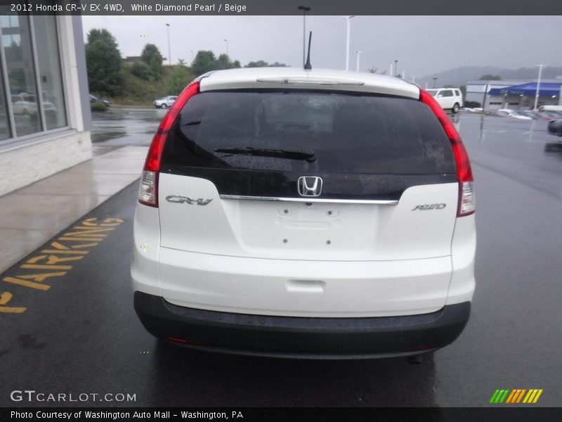 White Diamond Pearl / Beige 2012 Honda CR-V EX 4WD