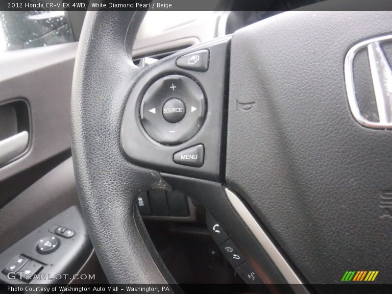 White Diamond Pearl / Beige 2012 Honda CR-V EX 4WD
