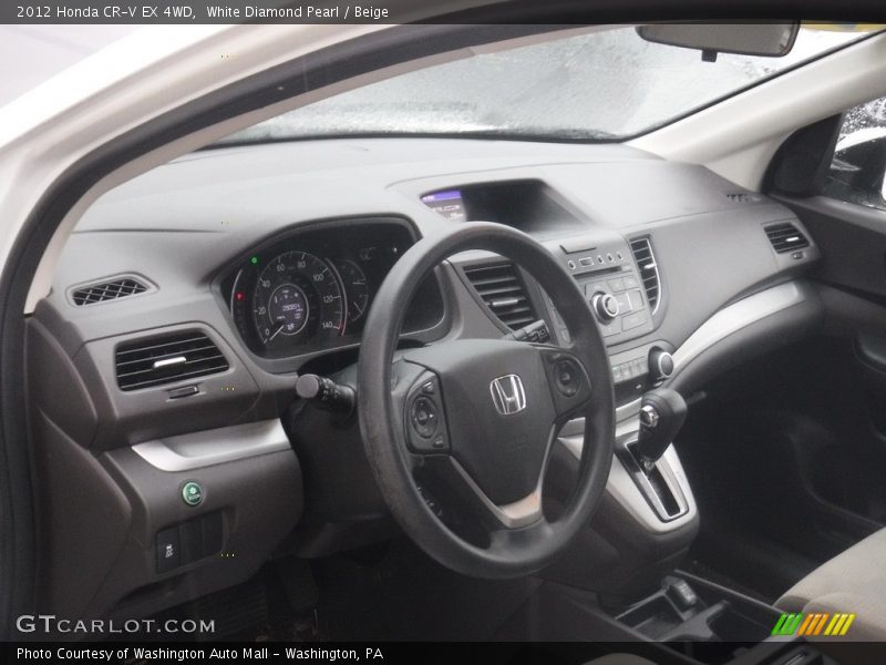 White Diamond Pearl / Beige 2012 Honda CR-V EX 4WD