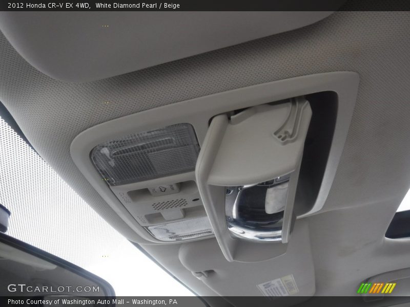 White Diamond Pearl / Beige 2012 Honda CR-V EX 4WD