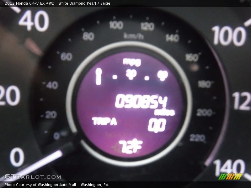 White Diamond Pearl / Beige 2012 Honda CR-V EX 4WD