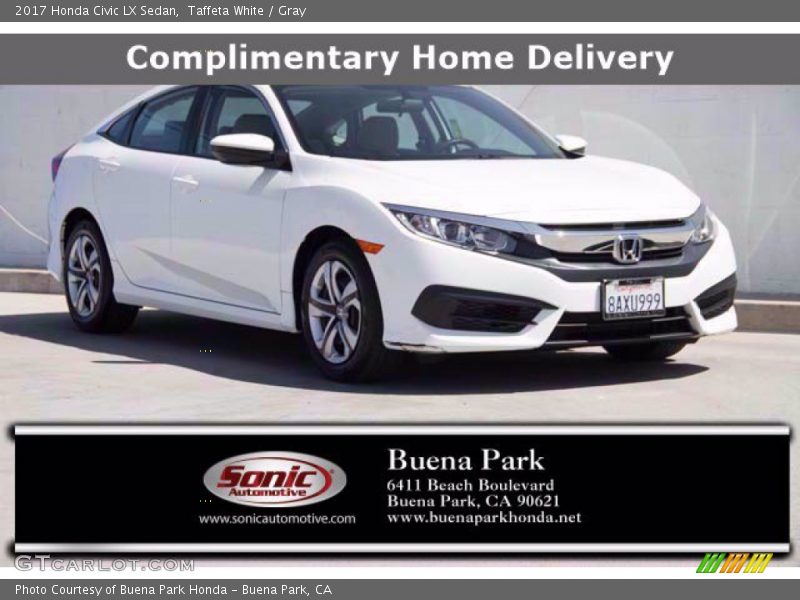 Taffeta White / Gray 2017 Honda Civic LX Sedan