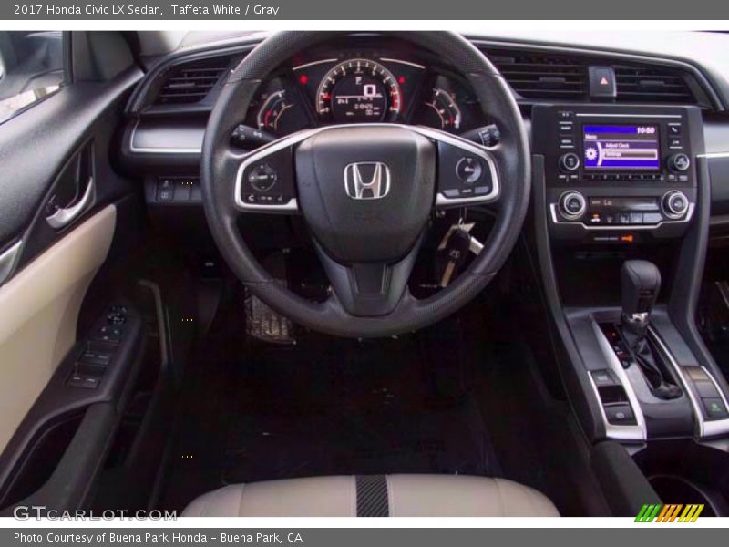 Taffeta White / Gray 2017 Honda Civic LX Sedan