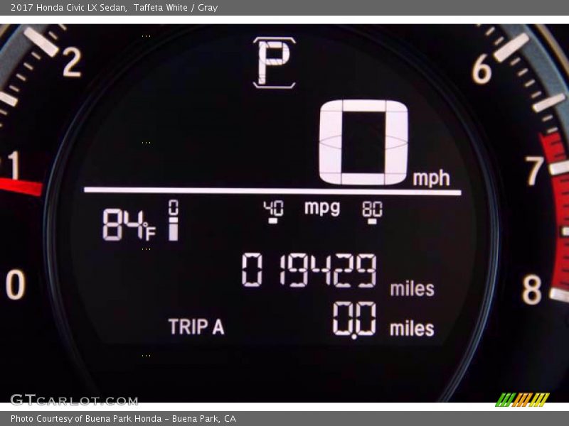 Taffeta White / Gray 2017 Honda Civic LX Sedan