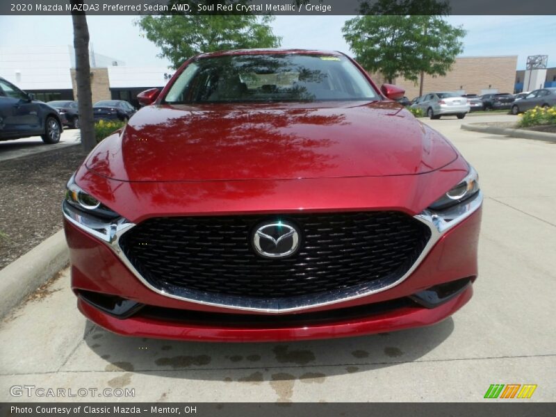 Soul Red Crystal Metallic / Greige 2020 Mazda MAZDA3 Preferred Sedan AWD