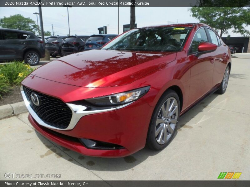 Soul Red Crystal Metallic / Greige 2020 Mazda MAZDA3 Preferred Sedan AWD