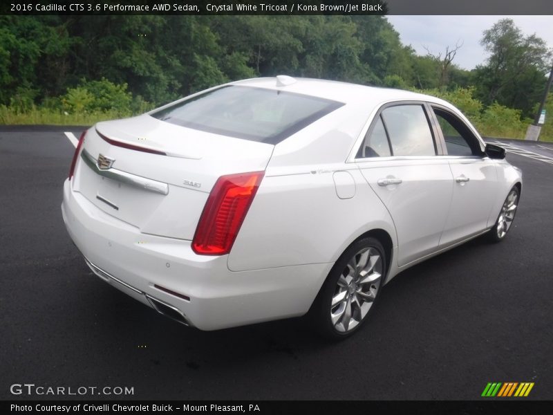 Crystal White Tricoat / Kona Brown/Jet Black 2016 Cadillac CTS 3.6 Performace AWD Sedan